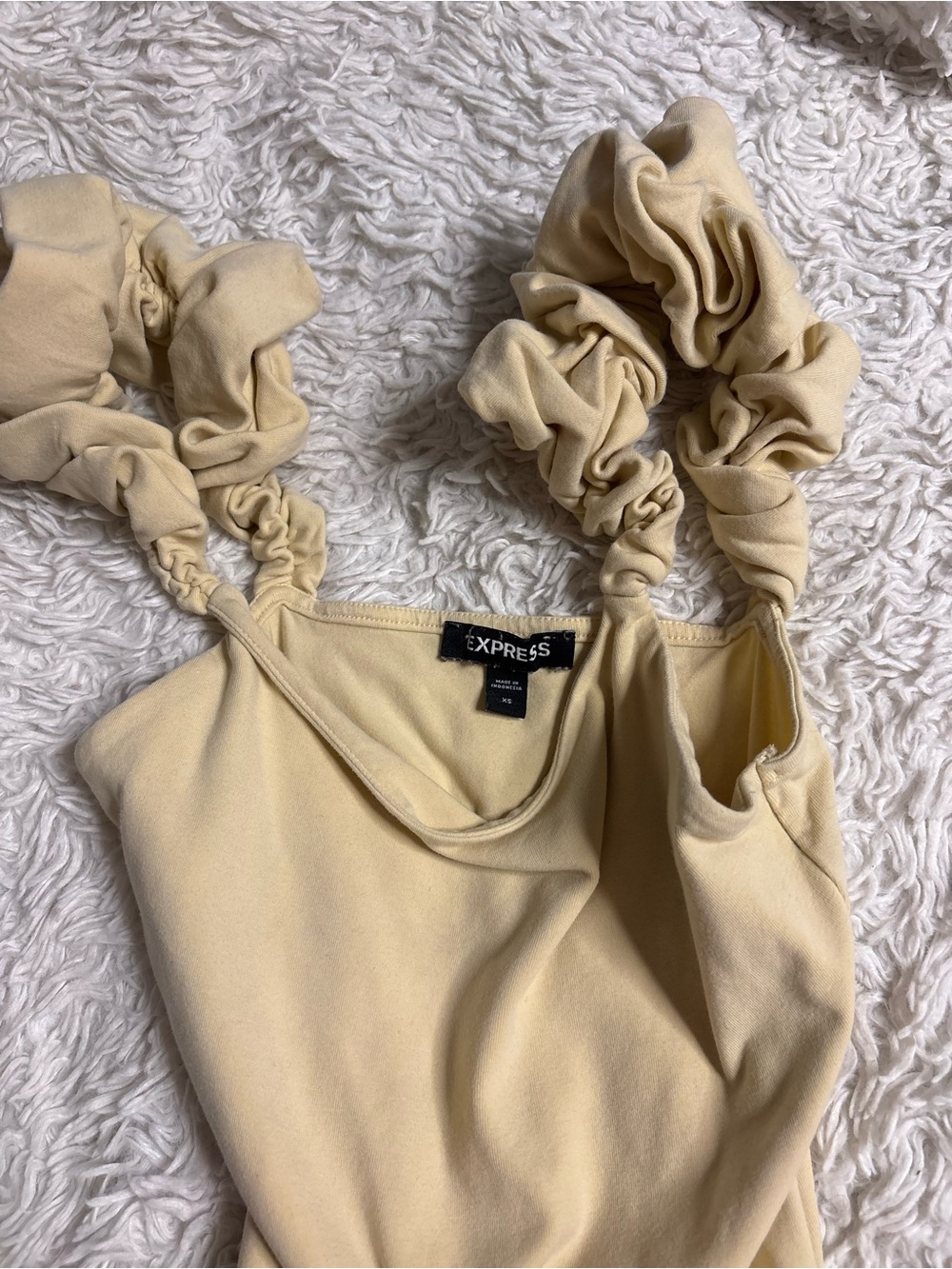 Express Yellow Scrunched Strap Tank